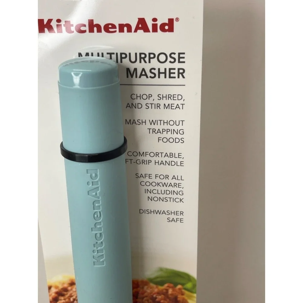 KitchenAid Ice Blue Masher With Ft-Grip Handle Dishwasher Safe New With Tags!